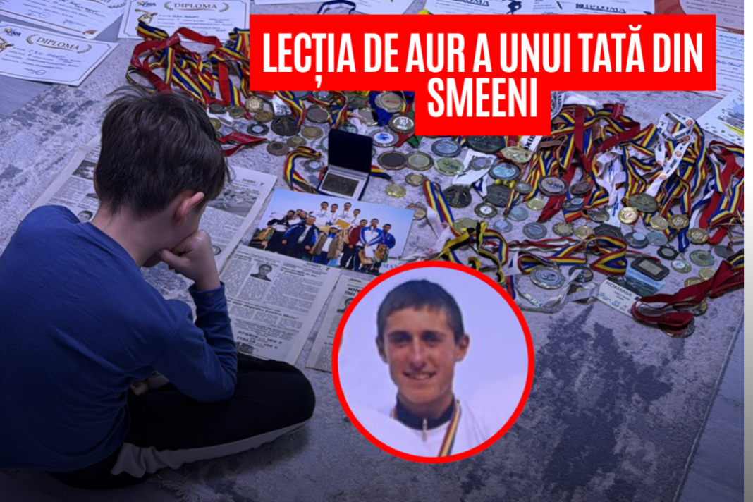 Lecția de aur a unui tată din Smeeni.  Povestea campionului discret care și-a uimit copiii cu „tezaurul” de pe covor